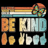 Vintage Be Kind Sign Langage Backpack