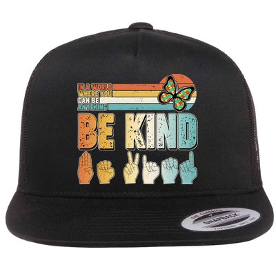 Vintage Be Kind Sign Langage Flatbill Hat