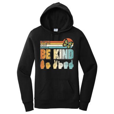 Vintage Be Kind Sign Langage Women's Pullover Hoodie