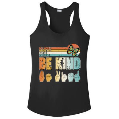 Vintage Be Kind Sign Langage Ladies PosiCharge Competitor Racerback Tank