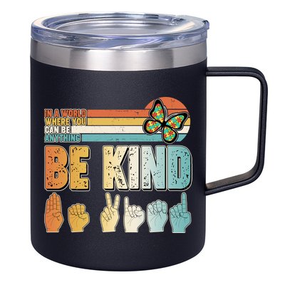 Vintage Be Kind Sign Langage 12oz Stainless Steel Coffee Mug