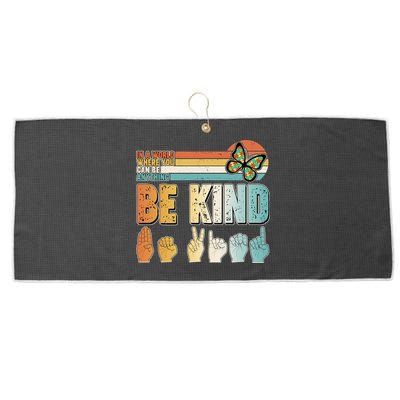 Vintage Be Kind Sign Langage Large Microfiber Waffle Golf Towel