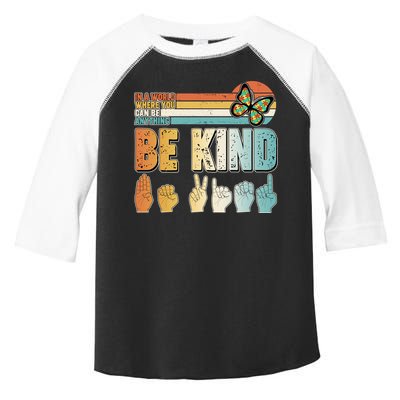 Vintage Be Kind Sign Langage Toddler Fine Jersey T-Shirt