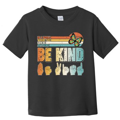 Vintage Be Kind Sign Langage Toddler T-Shirt