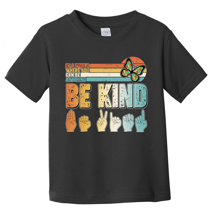 Vintage Be Kind Sign Langage Toddler T-Shirt