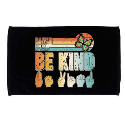 Vintage Be Kind Sign Langage Microfiber Hand Towel