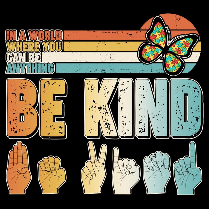 Vintage Be Kind Sign Langage Crop Top