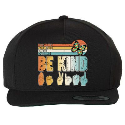 Vintage Be Kind Sign Langage Wool Snapback Cap