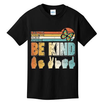 Vintage Be Kind Sign Langage Kids T-Shirt