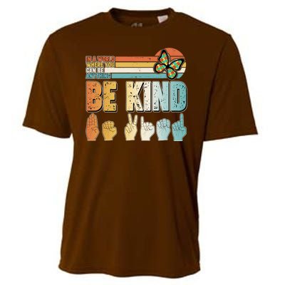 Vintage Be Kind Sign Langage Cooling Performance Crew T-Shirt