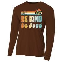 Vintage Be Kind Sign Langage Cooling Performance Long Sleeve Crew