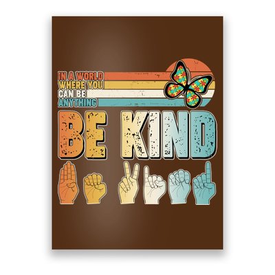 Vintage Be Kind Sign Langage Poster