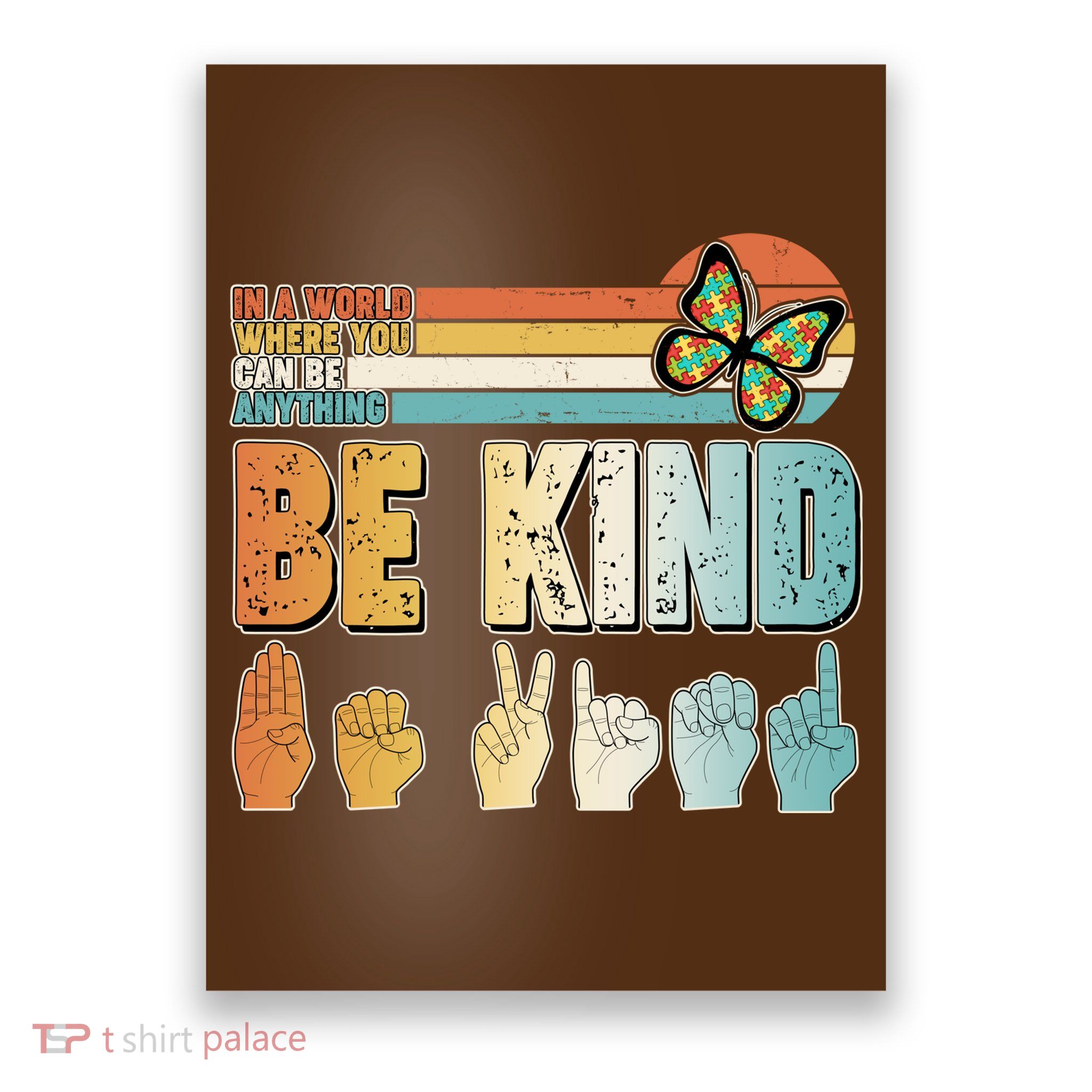Vintage Be Kind Sign Langage Poster