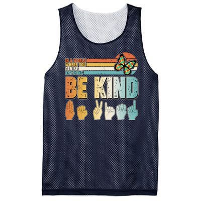 Vintage Be Kind Sign Langage Mesh Reversible Basketball Jersey Tank