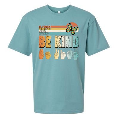 Vintage Be Kind Sign Langage Sueded Cloud Jersey T-Shirt