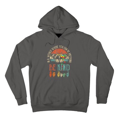 Vintage Be Kind Kindness For Women Autism Awareness Gift Hoodie