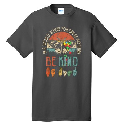 Vintage Be Kind Kindness For Women Autism Awareness Gift Tall T-Shirt