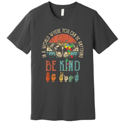 Vintage Be Kind Kindness For Women Autism Awareness Gift Premium T-Shirt