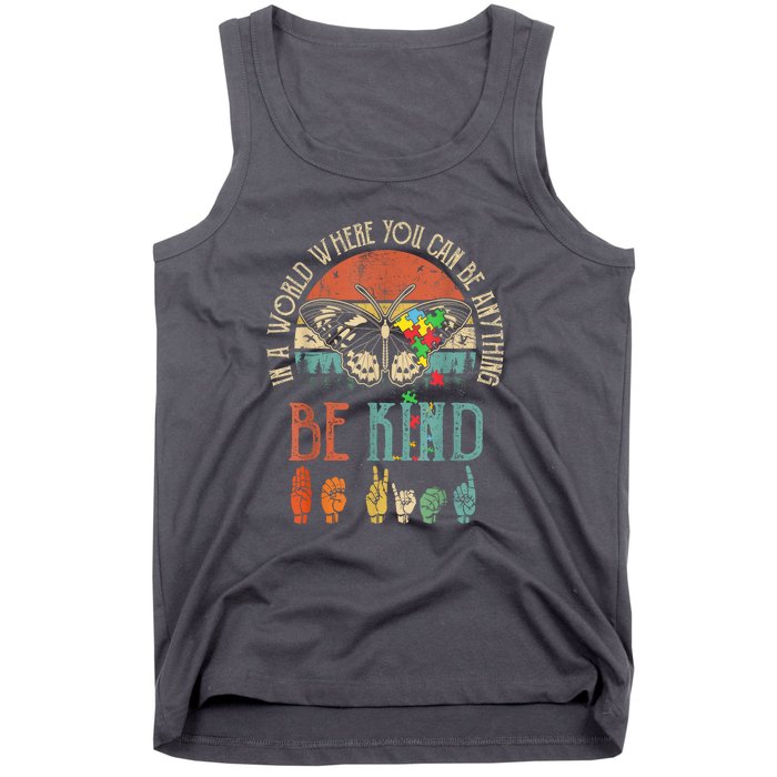 Vintage Be Kind Kindness For Women Autism Awareness Gift Tank Top