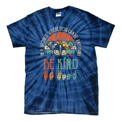 Vintage Be Kind Kindness For Women Autism Awareness Gift Tie-Dye T-Shirt