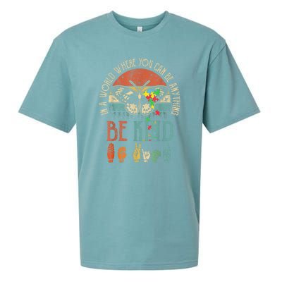 Vintage Be Kind Kindness For Women Autism Awareness Gift Sueded Cloud Jersey T-Shirt