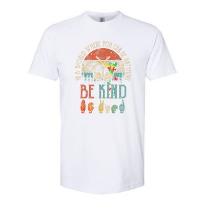 Vintage Be Kind Kindness For Women Autism Awareness Gift Softstyle CVC T-Shirt