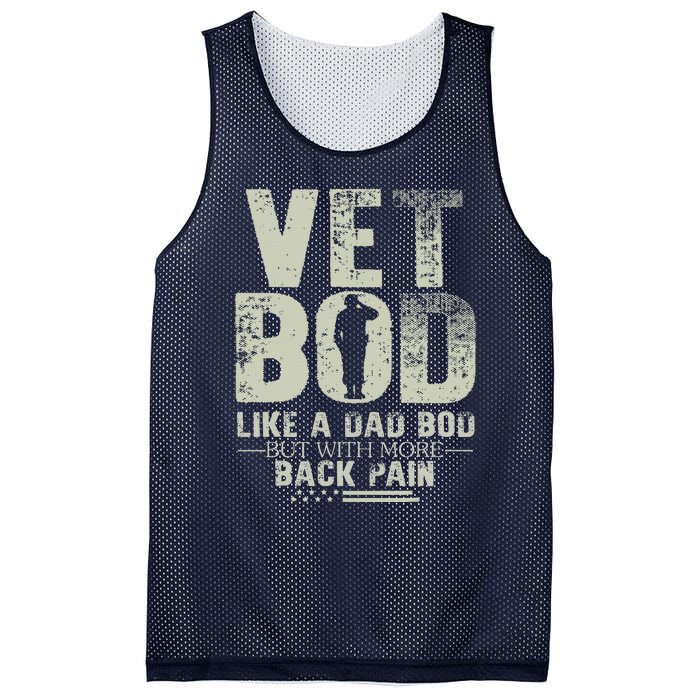 Vet Bod Like Dad Bod But With More Back Pain Fathers Day Mesh Reversible Basketball Jersey Tank