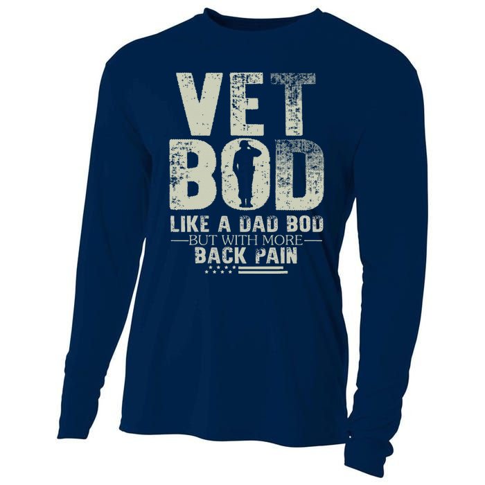 Vet Bod Like Dad Bod But With More Back Pain Fathers Day Cooling Performance Long Sleeve Crew