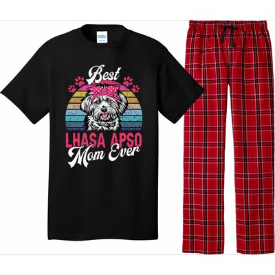 Vintage Best Lhasa Apso Mom Ever Gift Pajama Set