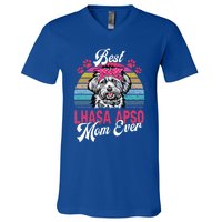 Vintage Best Lhasa Apso Mom Ever Gift V-Neck T-Shirt