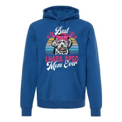 Vintage Best Lhasa Apso Mom Ever Gift Premium Hoodie