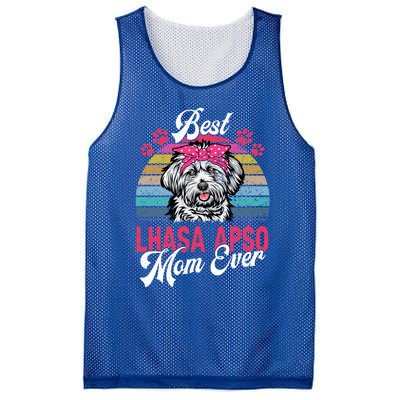 Vintage Best Lhasa Apso Mom Ever Gift Mesh Reversible Basketball Jersey Tank