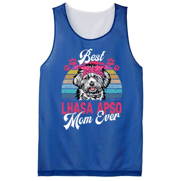 Vintage Best Lhasa Apso Mom Ever Gift Mesh Reversible Basketball Jersey Tank