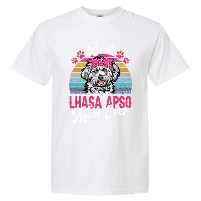 Vintage Best Lhasa Apso Mom Ever Gift Garment-Dyed Heavyweight T-Shirt