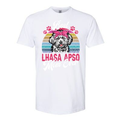 Vintage Best Lhasa Apso Mom Ever Gift Softstyle CVC T-Shirt