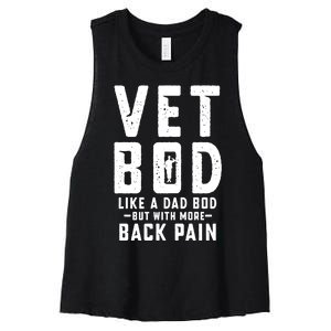 Vet Bod Like A Dad Bod Women's Racerback Cropped Tank