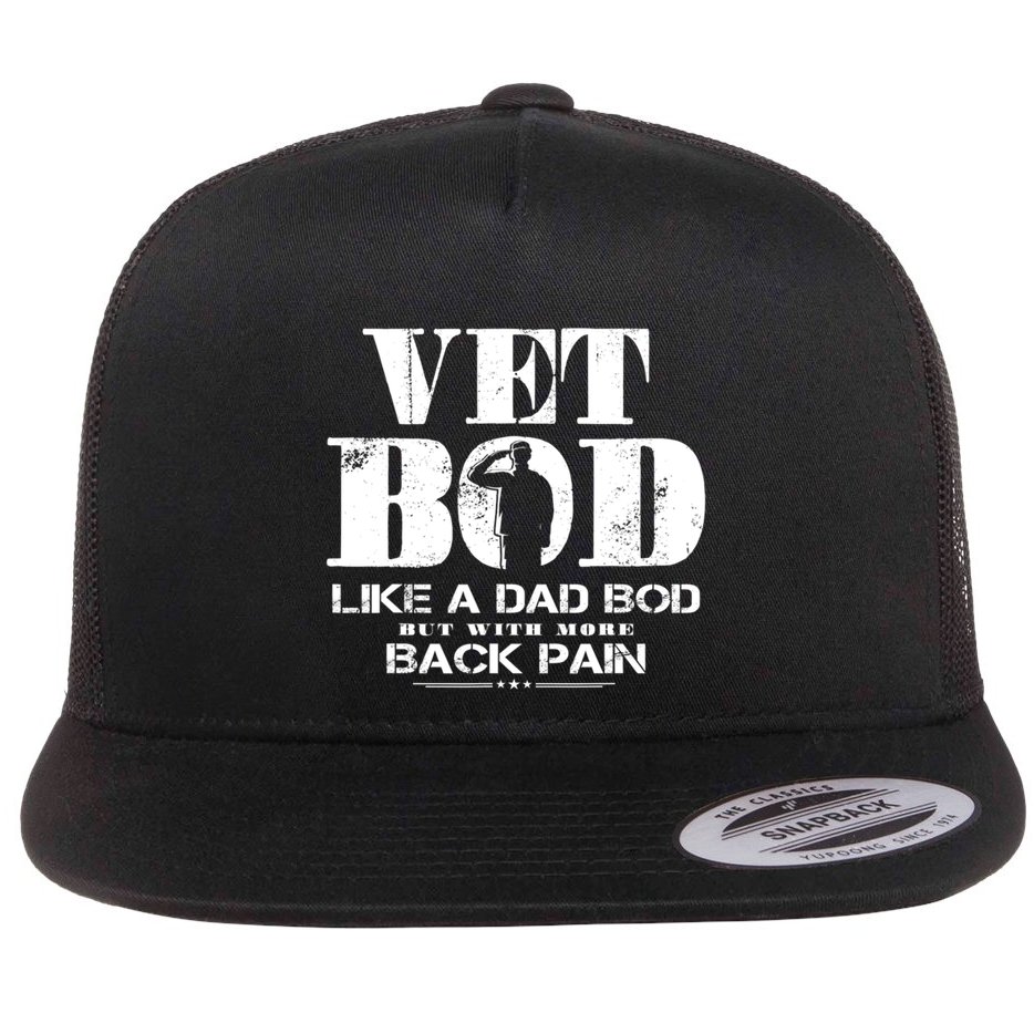 Vet Bod Like A Dad Bod But With More Back Pain Gift Flat Bill Trucker Hat