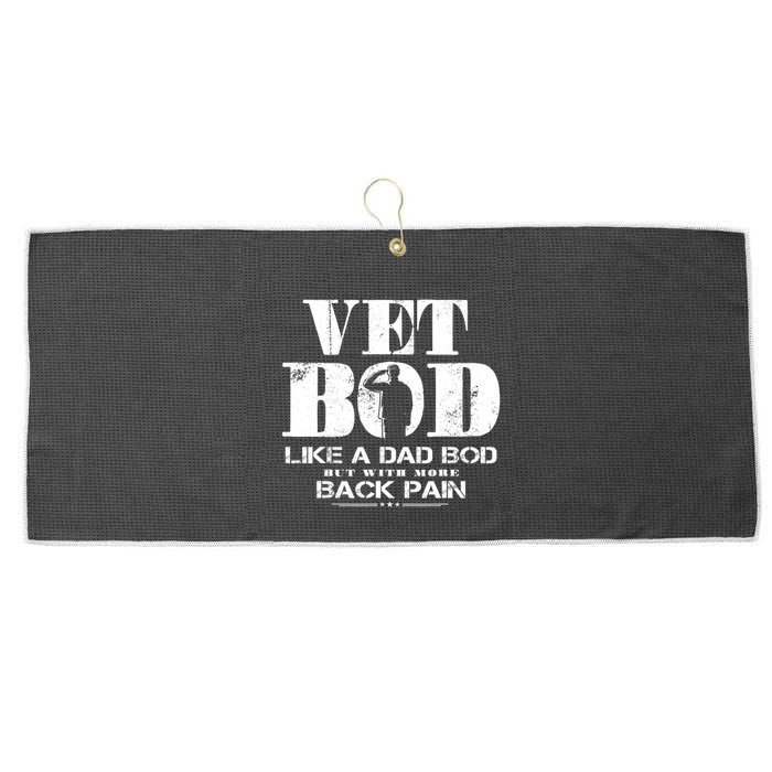 Vet Bod Like A Dad Bod But With More Back Pain Gift Large Microfiber Waffle Golf Towel