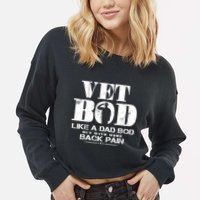 Vet Bod Like A Dad Bod But With More Back Pain Gift Cropped Pullover Crew