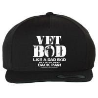 Vet Bod Like A Dad Bod But With More Back Pain Gift Wool Snapback Cap