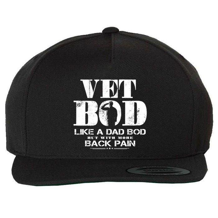 Vet Bod Like A Dad Bod But With More Back Pain Gift Wool Snapback Cap