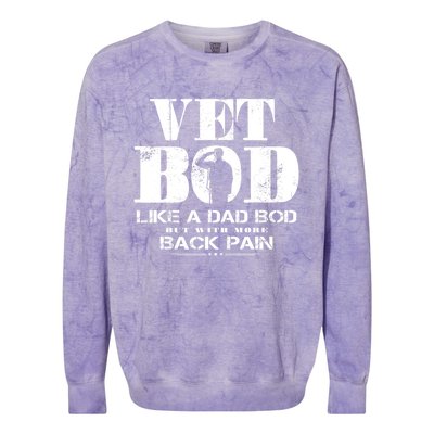 Vet Bod Like A Dad Bod But With More Back Pain Great Gift Colorblast Crewneck Sweatshirt