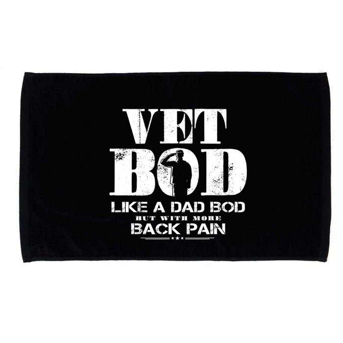 Vet Bod Like A Dad Bod But With More Back Pain Great Gift Microfiber Hand Towel