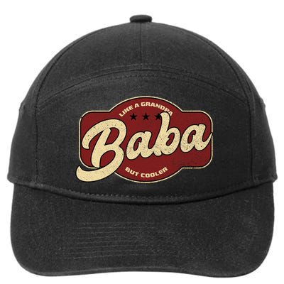 Vintage Baba Like A Grandpa But Cooler Gift Baba Arabic Gift 7-Panel Snapback Hat