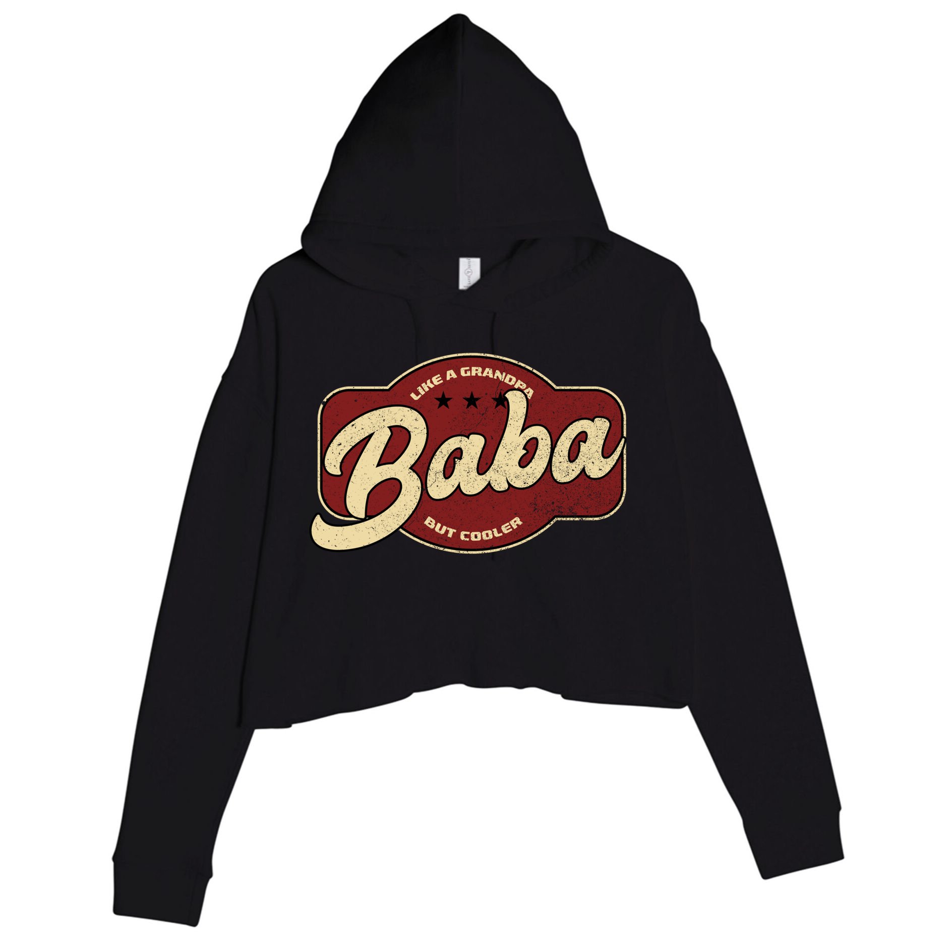 Vintage Baba Like A Grandpa But Cooler Gift Baba Arabic Gift Crop Fleece Hoodie