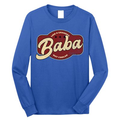 Vintage Baba Like A Grandpa But Cooler Gift Baba Arabic Gift Long Sleeve Shirt