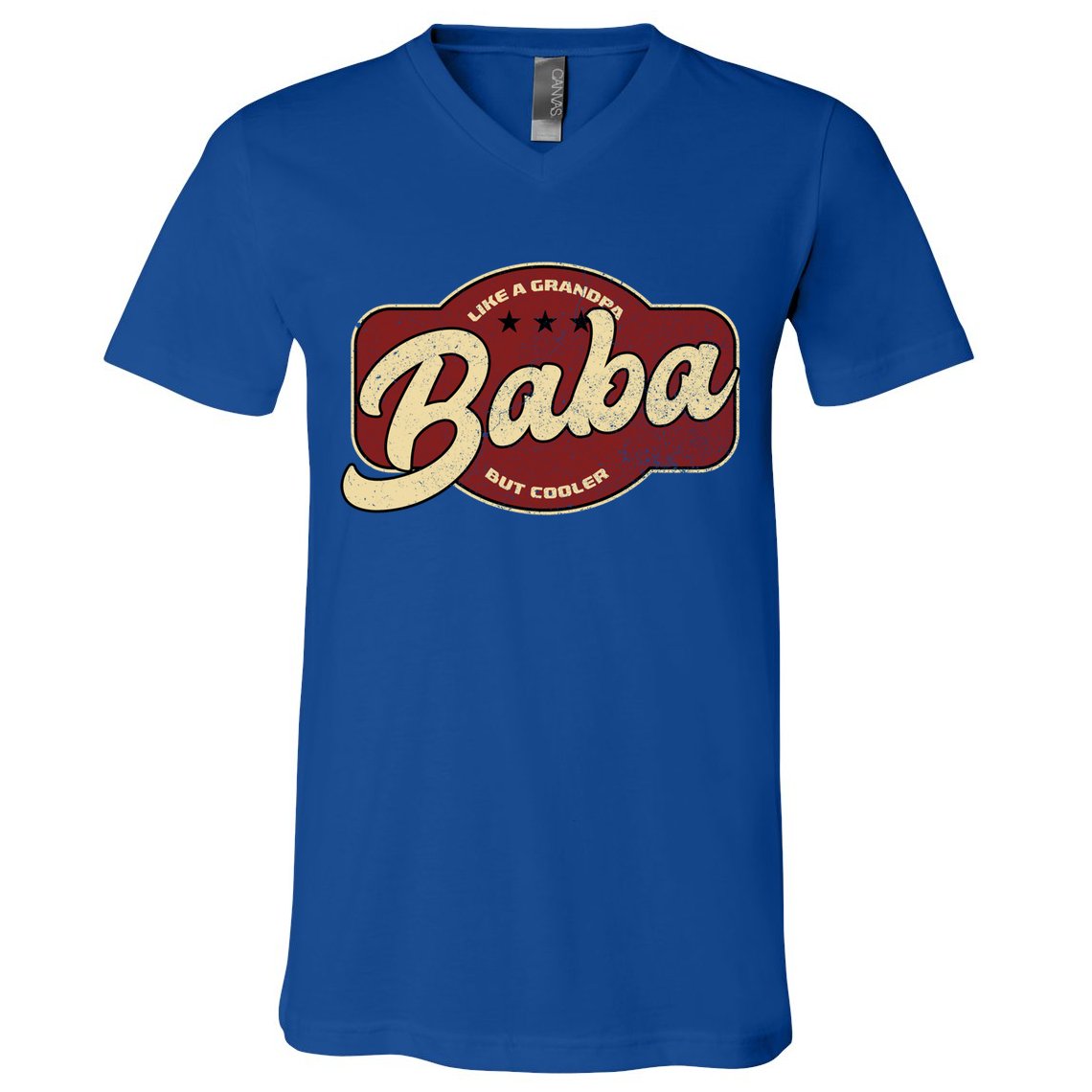 Vintage Baba Like A Grandpa But Cooler Gift Baba Arabic Gift V-Neck T-Shirt