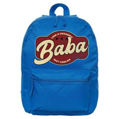 Vintage Baba Like A Grandpa But Cooler Gift Baba Arabic Gift 16 in Basic Backpack