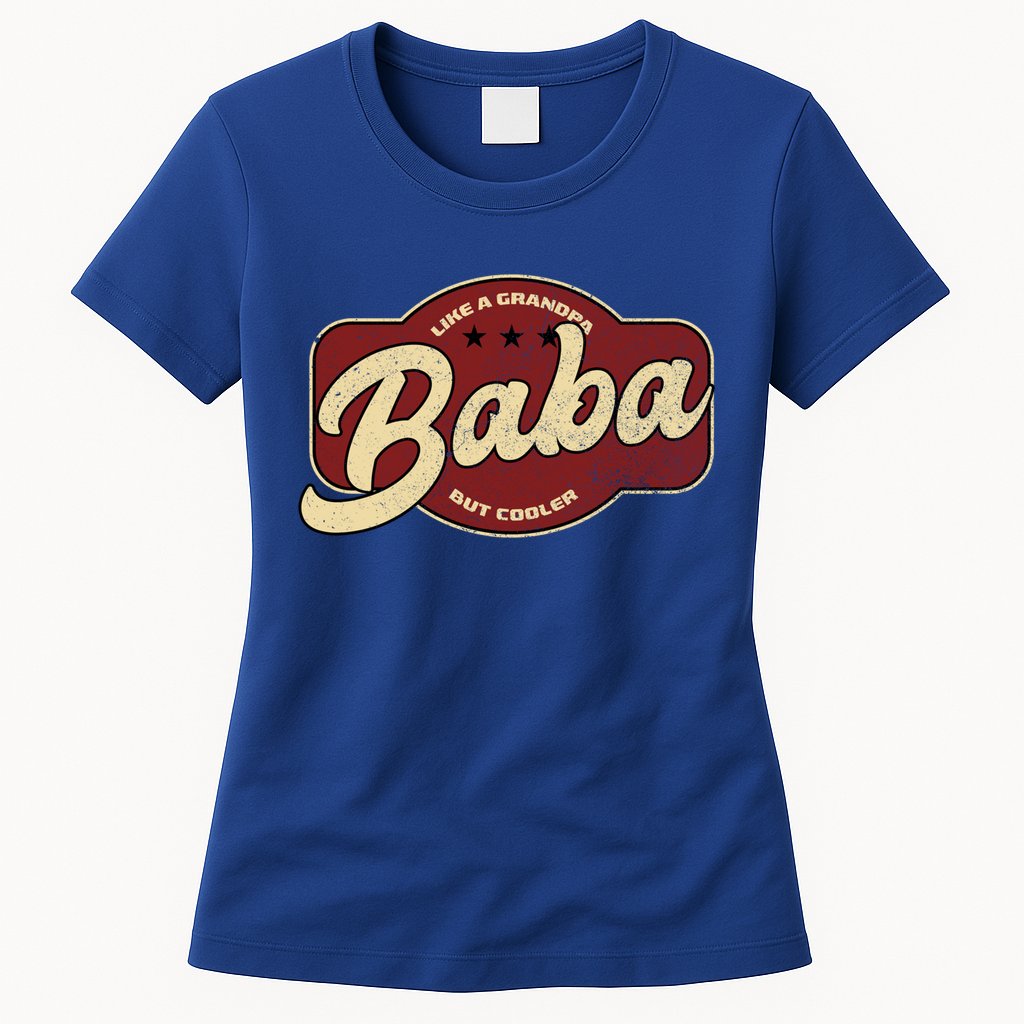 Vintage Baba Like A Grandpa But Cooler Gift Baba Arabic Gift Womens T-Shirt