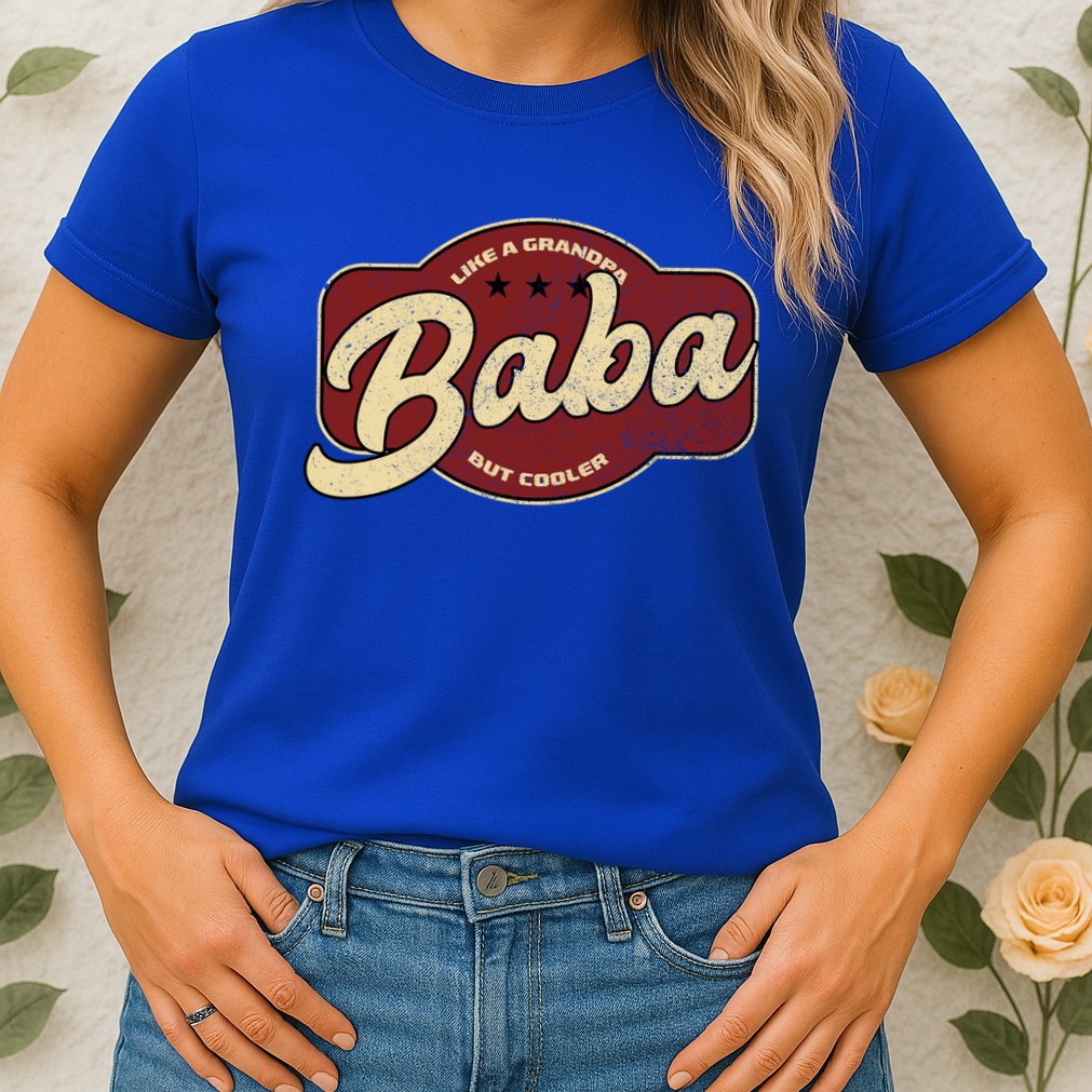 Vintage Baba Like A Grandpa But Cooler Gift Baba Arabic Gift Womens T-Shirt